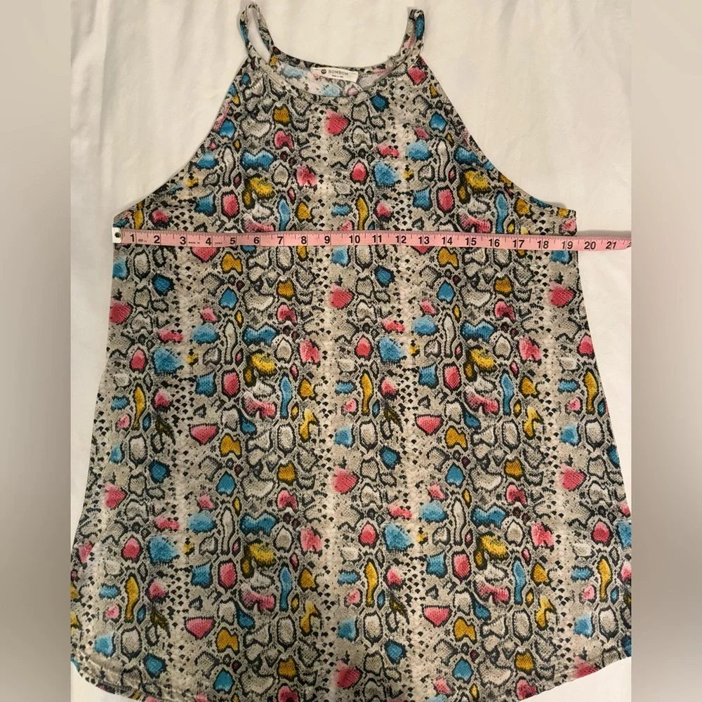 BOMBOM Women’s Leopard Pink/Blue/Gray Tank ~ Size XL - Picture 3 of 7